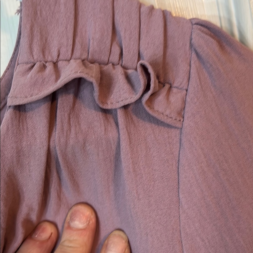 ODDY Mauve Long Sleeve Ruffle Peplum Blouse - Picture 5 of 6